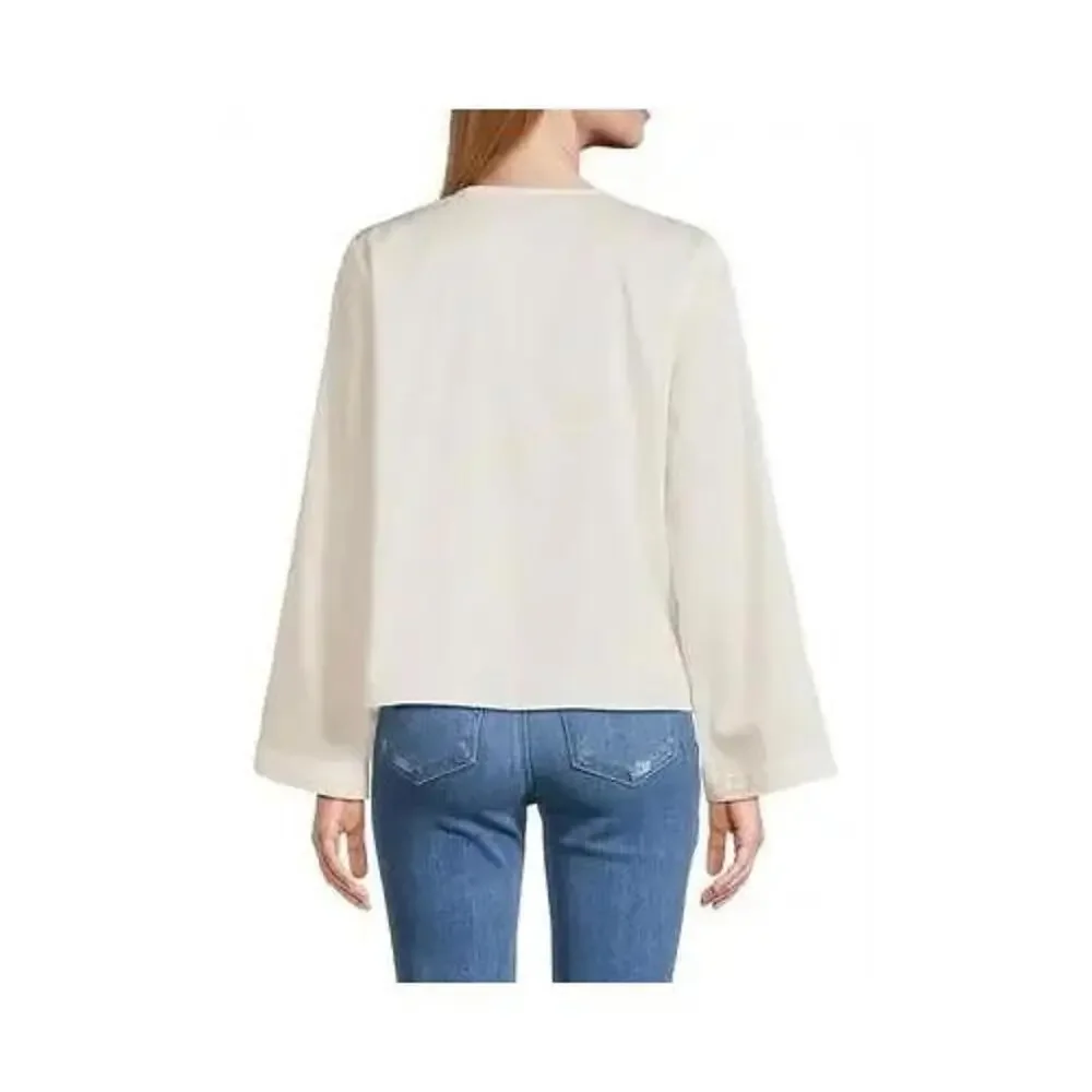 Harshman Zarina Cotton V-Neck Blouse Size M - Picture 4 of 4